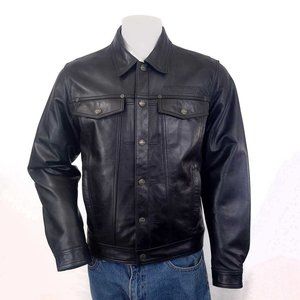 Harley Davidson Men’s Leather Embossed Motorcycle Jacket
